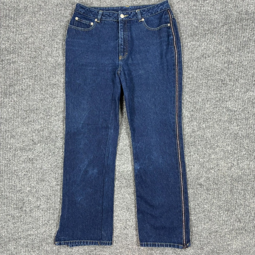 Vintage Newport News Jeanology Side Zip Bootcut Jeans Womens W30" Y2K Denim